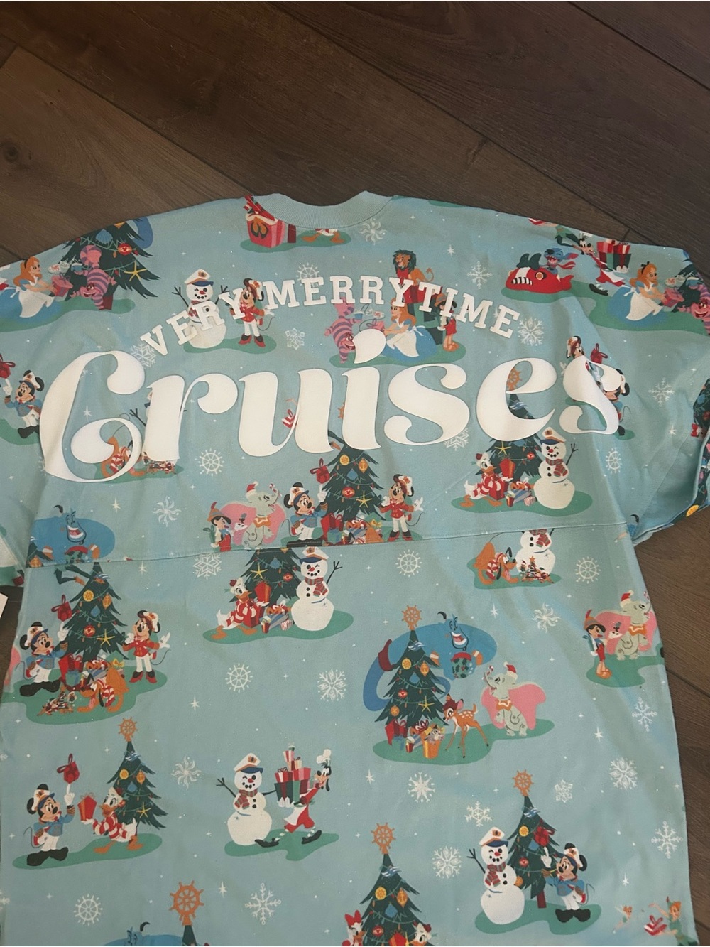 Disney Very Merry Time Cruises Holiday Spirit Jersey- Light Blue